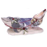 Santa's Tryouts Dolphin Tealight Holder - Blue Sky BCL14922