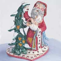 Santa and His Teddy Tree-Topper - Blue Sky BBY20249