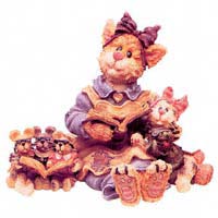 Mamma Purrsmore And Baby Belle With Rinky, Dinky And Dew - Boyds Bearstones 371053