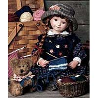 Courtney with Pearl...Dropping Stitches - Boyds Dolls 4954