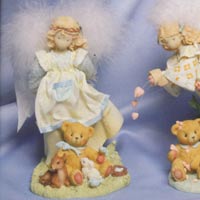 Angel With Animals Figurine - Cherished Teddies 0000981