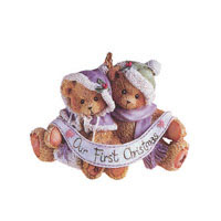 Boy/Girl With Banner Our First Christmas Ornament - Cherished Teddies 141259