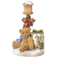 Santa Express St Lamp/Bear Figure - Cherished Teddies 269913