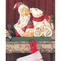 Polar Bear Licking Santa Stocking Holder - David Frykman DF2061