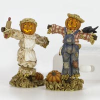 Lighted Halloween Scarecrows, Set of 2 - Department 56 53061