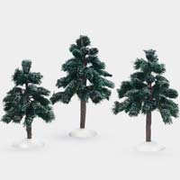 Village Frosted Spruce  - Small, Set of 3 - Department 56 53085