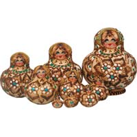 Woodland Flowers - 10 Nest Dolls - G. Debrekht Artistic Studios 14012-3