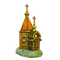 Round Church-House Lighted - G. Debrekht Artistic Studios 59010-2