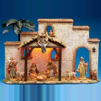 Lighted Stucco Nativity Set - Fontanini 54553