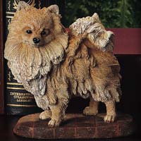 Pomeranian On Base  - Medium - Living Stone E51851