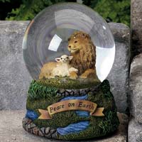 Lion Peace Musical Water Globe - Living Stone E75507