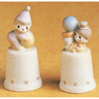 Clowns - Set Of 2 Thimbles - Precious Moments 100668