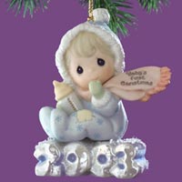 Baby's First Christmas Ornament Boy - Precious Moments 112843