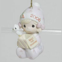 Baby's First Christmas - Dated Baby Girl - Precious Moments 4024081