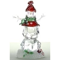 Lited Ice Cube Snowman Figurine - Roman Lights & Decorations 23858