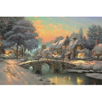 Cobblestone Christmas Canvas, P/P -18x27 - Thomas Kinkade Art 41382-1827PP