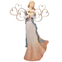 Angel Hugging Heart Figurine - Westland Giftware 11127